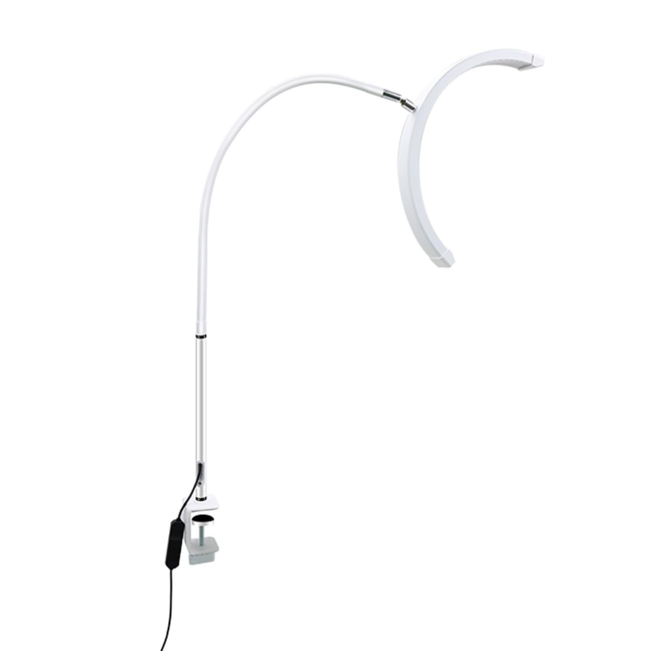 ayex LED Bogenleuchte Tischlampe mit Klemme dimmbar 3200K–5600K 1400 Lumen flexibel drehbar augenschonend für Kosmetik Nageldesign Tattoo Studio HD-P3 weiß