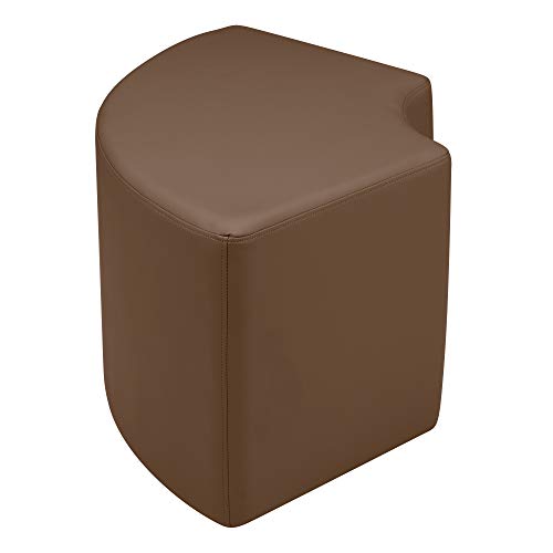 Image of Sprogs 18 inch H Structured Quarter Round Stool -Flexible Modular Collaborative Soft Seating for Office, Home, Lounge and School Classrooms with Durable Frame -Chocolate