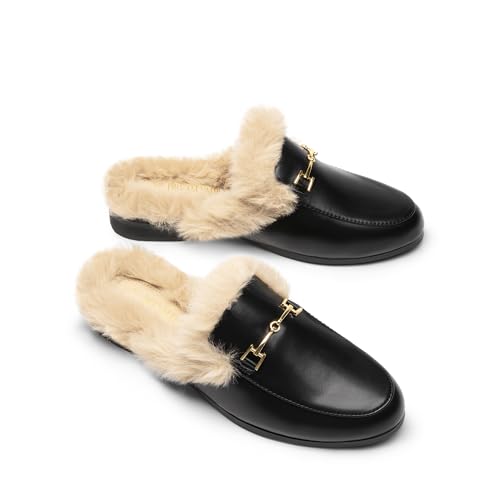Image of DREAM PAIRS Mules for Women Flats Slip on Comfortable | Pointed Toe Slip on Slides Buckle Lightweight Loafers Shoes for Office Work Business and Casual Wear
