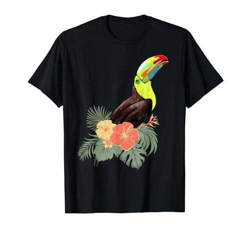 Toucans Birds Wild Animal Tropical Flowers Leaf Toucans Camiseta