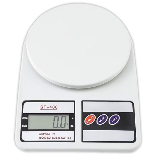 Adu Tronix Technologies SF-400 Digital Kitchen Weighing Scale, 10Kg Capacity, 1g Precision, LCD Display, White, Tare Function, Multi-Unit Conversion-image-32