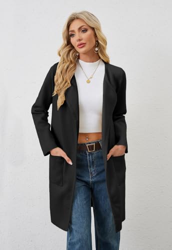 Image of Alaster Queen Women's Open Front Knit Long Fall Sweater Cardigan Coatigan