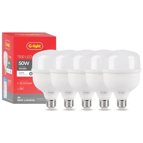 Lâmpada Led 50w Super Bulbo Alta Potência Bivolt Branco Frio- G-Light (Kit 5 Unidades)