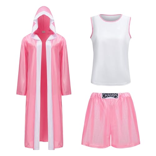 SightYoung Boxing Robe Women Pink Boxing Costume Women Halloween Champion Boxer Costume for Adult Pink L