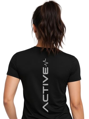 Image of 3Colors Women's Active Dry Fit Sports Active T-Shirt | Quick Dry Gym Workout Tee | Athletic Running Training Top-Active Signal