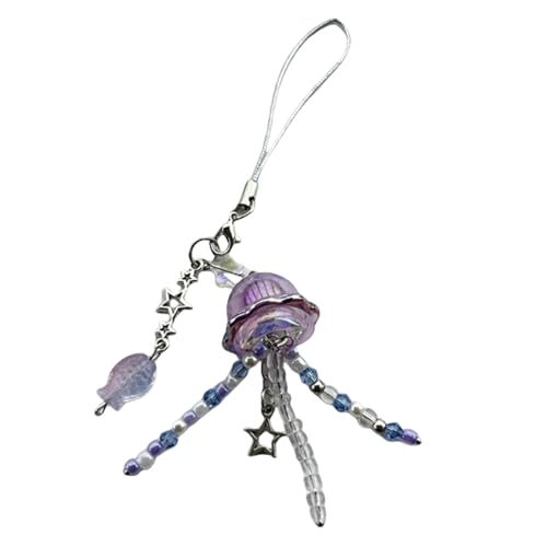 GMBYLBY Jellyfish Tassels Star Charm Phone Chain Keychain Pendant Fashion Keyrings Accessory for Smartphones and