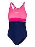 Aqua Speed Badeanzug Einteiler Mädchen 5/6 Jahre | Kinderbadeanzug | UV Badebekleidung für Kinder | Mädchenbadeanzug schön | Swimwear | 43 Navy - Raspberry - Coral | Emily