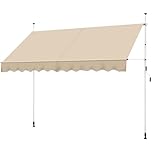 Yaheetech Store Banne Manuel 300 cm avec Manivelle, Auvent Rétractable Réglable en Hauteur et en Inclinaison sans Percement pour Balcon, Terrasse, Jardin Beige