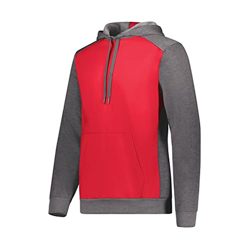 Augusta Sportswear Men's Standard Three-Season Fleece Pullover Hoodie, Scarlet/Carbon Heather, Large #TOP13