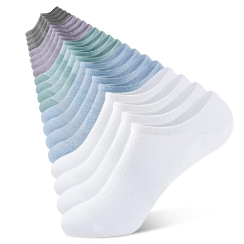 SukModen No Show Socks Womens 10 Pairs - Thin Low Cut Socks for Women Cotton Non Slip Ankle Short Casual Sock Invisible Liner Curated Refresh 5-9