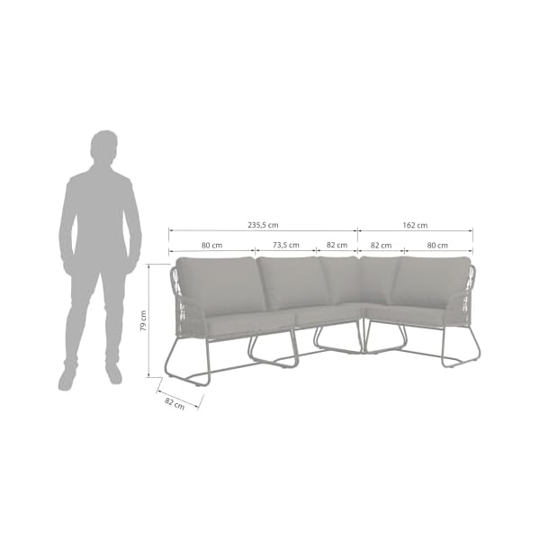 OUTLIV. Ecklounge Verona Aluminium Rope Anthrazit