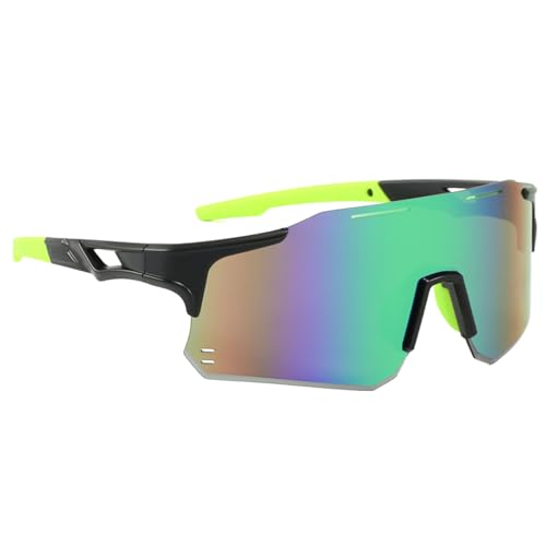 Gafas de sol deportivas, gafas deportivas para todo tipo de climas al aire libre | Gafas de montura ligera para hombres y mujeres, deportes diarios, bicicleta de senderismo, mountain road, verde, ver