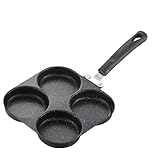 JORMEY Fried Egg Pan, 4-Cup Omelet Pans Nonstick, Versatile Breakfast Skillet Omelette Pan Aluminium Alloy Egg cooker for Eggs, Pancakes, Plett, Crepes, Compatible (Black B)