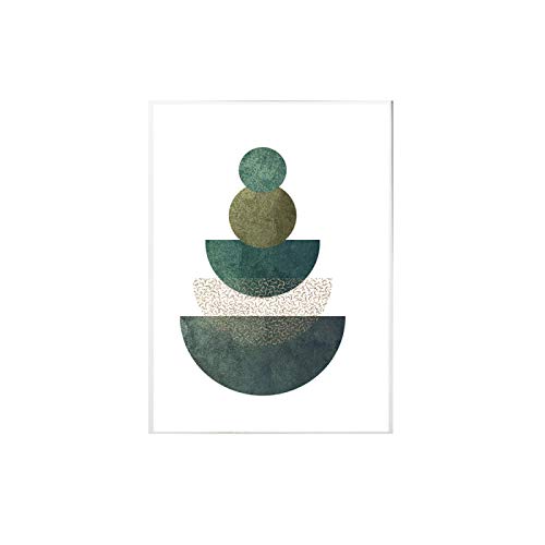 Affiche murale abstraite verte : transformez un mur vide avec ce triptyque BOHO 50x70cm - 4