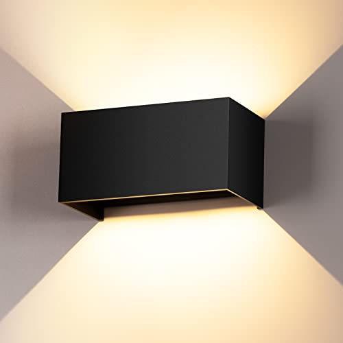 24W Apliques Pared Exterior/Interior 3000K Bianco Caldo Ángulo de haz Ajustable Aplique Impermeable IP65 Negro