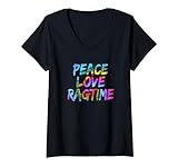 Photo Gallery donna jazz ragtime saying design musica jazz peace love ragtime maglietta con collo a v Photo Gallery donna jazz ragtime saying design musica jazz peace love ragtime maglietta con collo a v