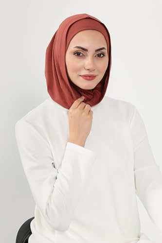 Aisha's Design Full Coverage%95 Cotton Bonnet for Women, Ready-to-Wear Hijab Bonnet Headscarf with Neck Coverage2