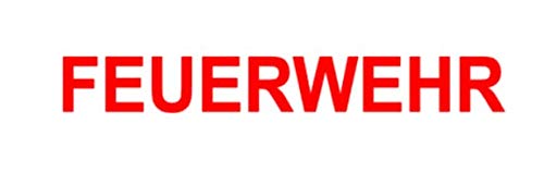 Sticker Feuerwehr 60cm lettrage allemand pour personnalisation camion