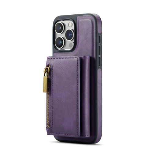 Portefeuille magnétique iPhone 14 ENILSA étui violet cuir amovible pour sortir