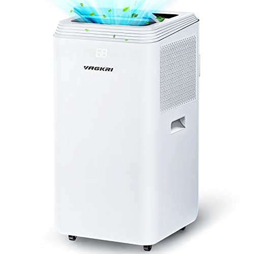 VAGKRI Portable Air Conditioners 12000 BTU, 3-in-1 AC Unit with Fan & Dehumidifier Cools up to 550 sq. ft, Energy Saving Portable AC with ECO Mode, 3 Fan Speeds, Auto Swing, 24H On/Off Timer, Full-Function LED Remote Control, Side Handles & Wheels