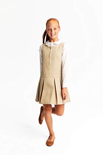 image for French Toast Big Girls' Long Sleeve Peter Pan Collar Blouse, White, 10