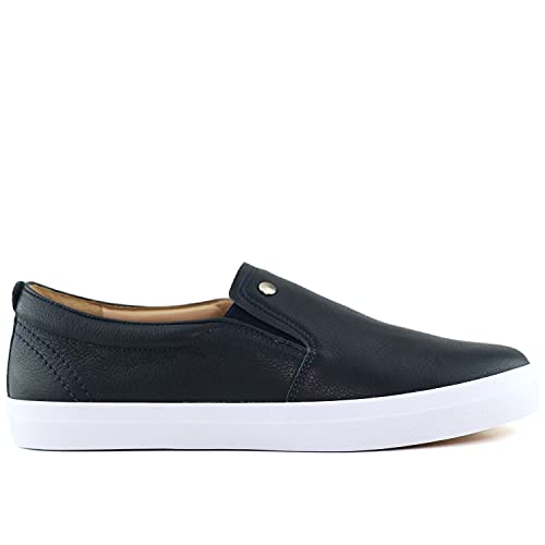 Marc Joseph New York Womens Casual Comfortable Genuine Leather Lightweight Low Top Fashion Slip-On Walking Sneaker Flat Shoes Navy Napa Soft 9 #TOP4