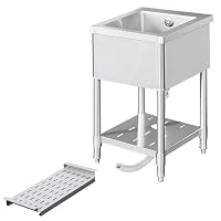 KIPROSTAR ステンレスシンク 業務用 1槽シンク　水切り Amazon.co.jp: 業務用 シンク 1槽式 バックガードなし 高さ800mm