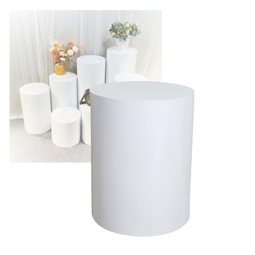 Présentation de comptoir stable avec ce socle blanc rond de 30 cm pour boutique