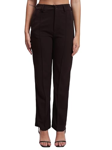 Image of Tokyo Talkies Women Straight Fit High-Rise Parallel Trousers | Women Trousers