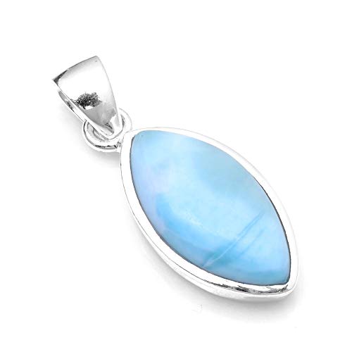 Silver Palace Pendentif larimar naturel en argent sterling pour femme et fille
