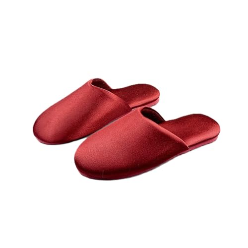 ZNEL Pantuflas De Satén para Mujer Y Hombre Sandalias De Algodón Suave Sin Cordones Zapatos con Pompón De Pelo Zapatillas De Estar por Casa Modernas(40/41 EU, Men)
