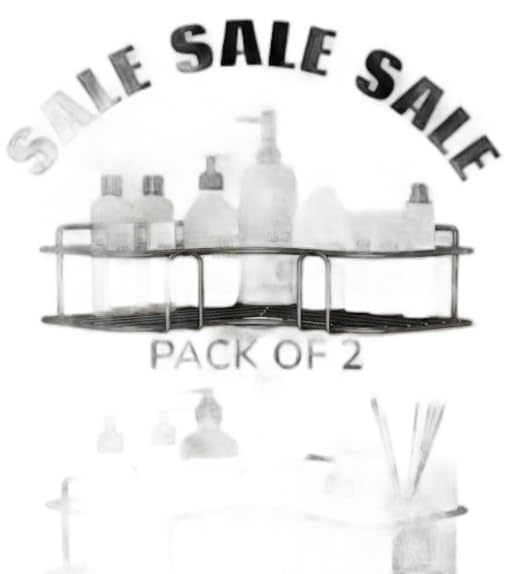 (Pack of 2) Multipurpose Self-Adhesive Kitchen Bathroom Corner Rack and Stands Mounted with Strong Magic Sticker Durable Hook Home Essentials/LCORNER/Bathroom Corner 2PIS|-P937 Product Kitchen 26