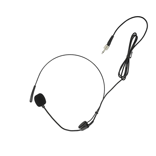 HANABASS Microphone Headset for Voice Amplifier Headworn Mic Black Condenser Mic Noise Reduction