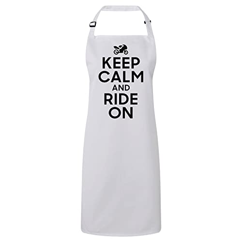 Tablier cuisine blanc motif moto idéal pour les barbecues et moments conviviaux
