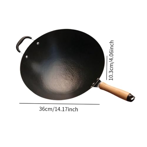Wok compacto con mango de madera y recubrimiento antiadherente, 36 cm miniatura 3