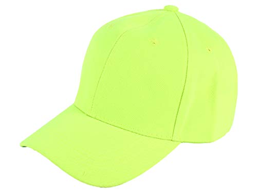 Lot de 12 casquette baseball mode jaune adulte réglable pour événements