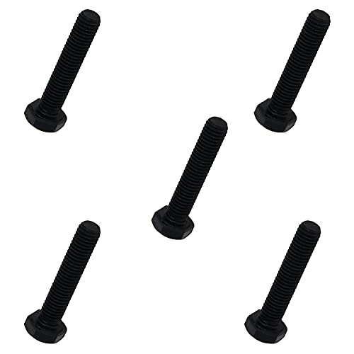 Image of 5Pcs Hex Bolts, M8-1.25x40mm Carbon Steel Hex Screw Bolts Hex Drive Fastener Rustproof Fully Threaded Metric Cap Bolts Black