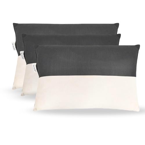Image of Y & A'M Grey & White Bed Pillow Set of 3