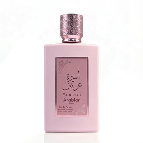 A CENTER Ameerat Arabian Rose Womens Cologne-Style Perfume | 100ml Floral Fruity Eau de Parfum | Strawberry & Rose Scent Gift for Her | Long Lasting Oriental Fragrance