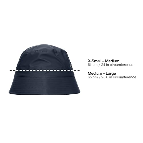 Image of RAINS Bucket Hat - Navy Waterproof and Windproof Lightweight Unisex Hat for Men and Women - for Travel and Outdoor Use - 2 Year Warranty