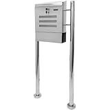 Maxstore STILISTA Standbriefkasten, V2A Edelstahl, Zeitungsfach, Modellwahl, Sichtschlitze