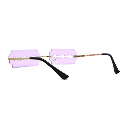 Image of SA106 Razor Blade Shape Funky Hipster Rimless Sunglasses