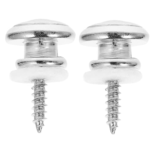 Levemolo Set of Guitar Strap Locks Metal End Buttons Antidroing Lock Pin Holder for Electric Bass Guitar