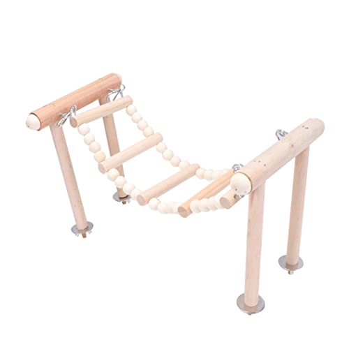 GALPADA Wooden Parrot Swing for Birds Climbing Ladder Standing Rack Safe Cage Accessories for Cockatiels Parakeets and Parrots Promotes Fun Exercise