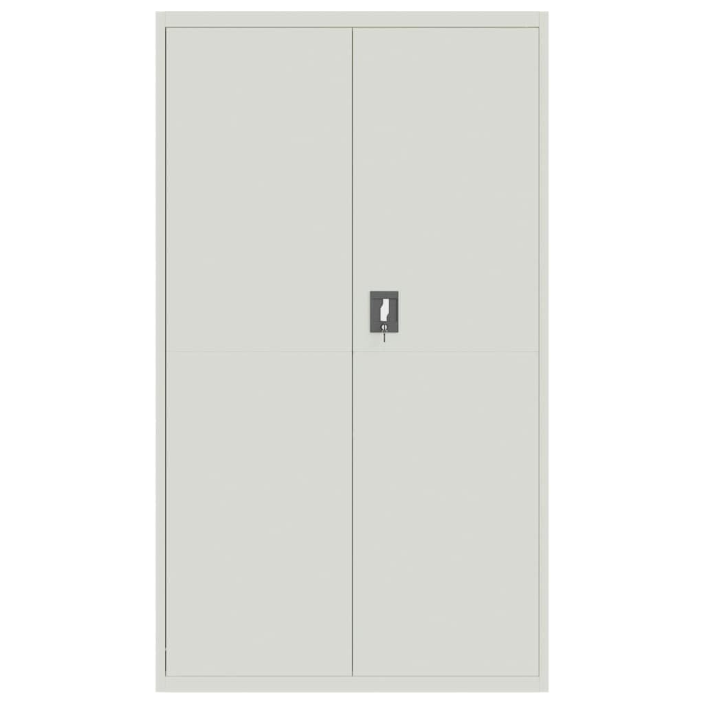 Szafka na akta, jasnoszara 105 x 40 x 180 cm, stal z 4 wkładanymi półkami do biura, biura domowego, gabinetu, zamykana, wytrzymała, uniwersalna szafka z kluczami i bezpiecznymi drzwiami