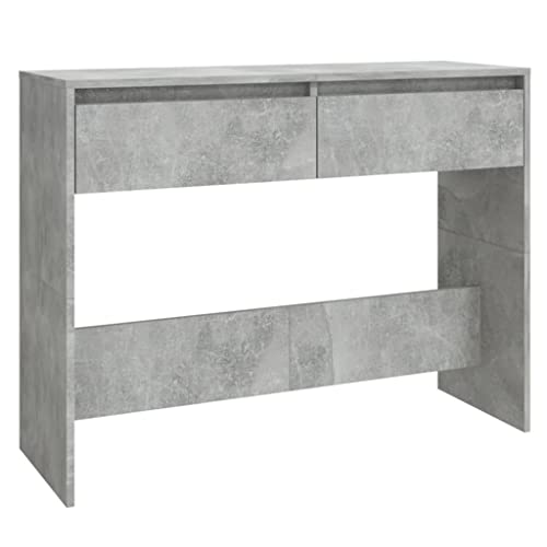 vidaXL Table Console Table de Couloir Table d'Entrée Table sous Miroir Salon Salle de Séjour Maison Intérieur Gris Béton 100x35x76,5 cm Aggloméré
