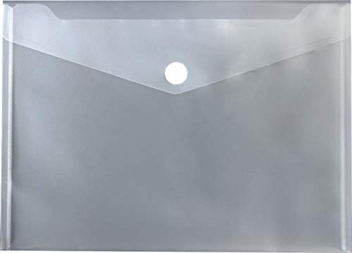 EXXO by HFP 90161 Dokumententaschen mit Klettverschluss, A4, 10 Stück, transparent, 335 mm x 240 mm