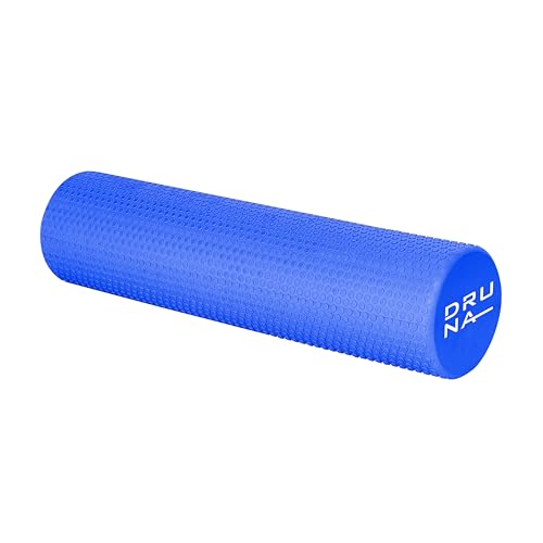 Foam Roller de Espuma Rulo Extra Largo Rodillo Redondo para Masajes Musculares, Fitness, Yoga y Pilates en Casa y Gimnasio EVA Liviano INDIGO 60 * 15 cm Azul
