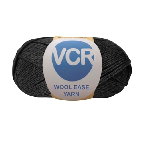 Image of VCR Black Wool Ease Yarn, 100 Grams Hank, 260 Meters Length, 100% Wool Ball for Crochet and Knitting, Suitable for Mufflers, Scarves & cowls Pack of 1