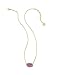 Kendra Scott Elisa Pendant Necklace for Women, Fashion Jewelry, 14k Gold-Plated, Mulberry Drusy